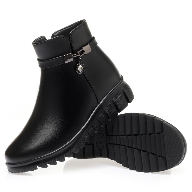 Женские зимние ботинки, зимние теплые женские ботильоны на танкетке, нескользящая обувь большого размера, ботинки