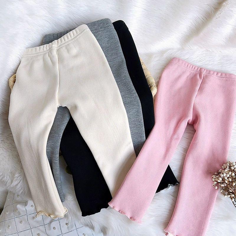 Девичьи осенне-зимние брюки-верхняя одежда на флисовой подкладке, стильные флисовые леггинсы облегающего кроя с узором в виде сердечек, детская одежда