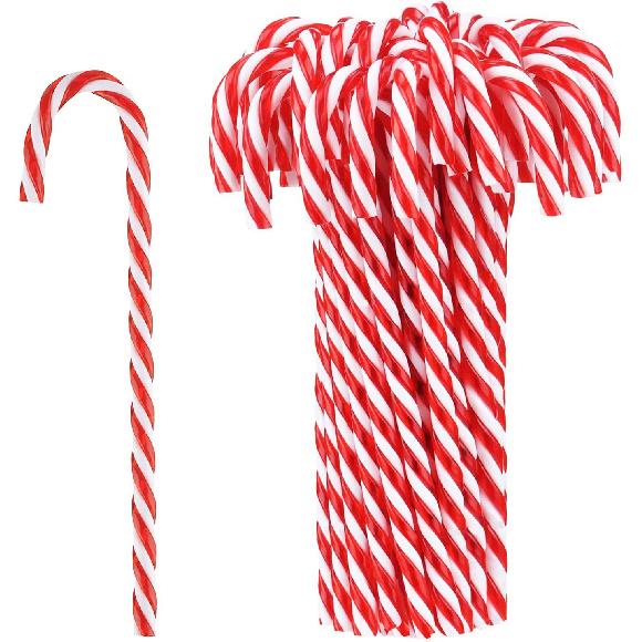 6 /1 Pack Acrylic Christmas Crutches 15CM Christmas Tree Decoration Small Crutches Candy Pendant Hanging Decorations For Christmas