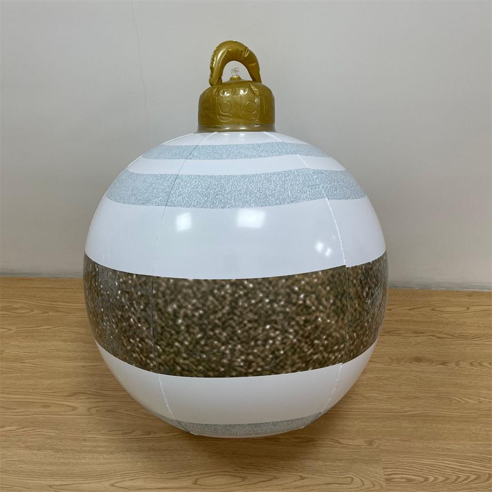 Гигантский надувной шар, рождественское украшение со светодиодной подсветкой 80*60 см, уличное рождественское украшение для сада, надувной красный зеленый игрушечный мяч