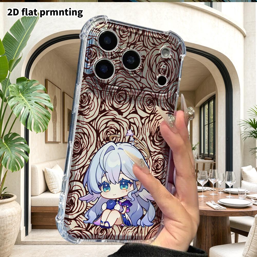 Чехол для телефона: 2D плоский дизайн, подходит для iPhone 18 17 16 15 14 13 Pro, прозрачный с защитой углов, малина, рождественский и хэллоуинский подарок