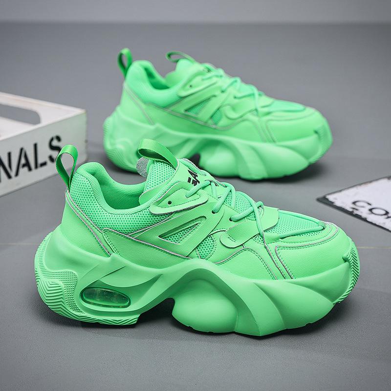 Мужская обувь увеличивающая рост, хлебные туфли, весенние новые локомотивные папины туфли, обувь на платформе, спортивная сетчатая повседневная обувь