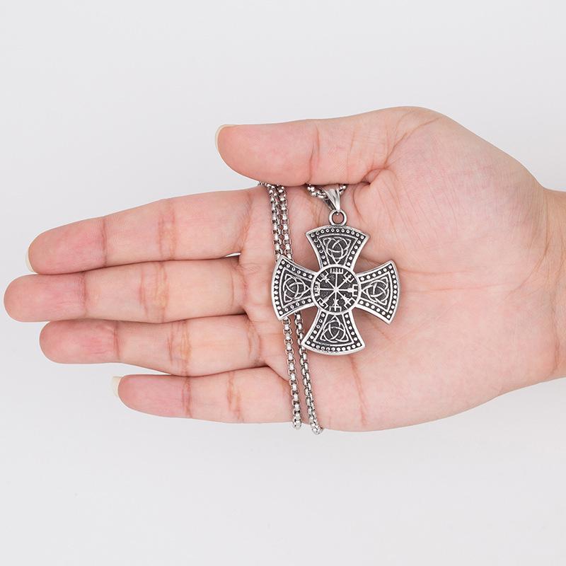 Европейский и американский кулон в виде кельтского рунического креста из титановой стали, мужское ожерелье