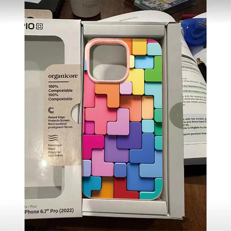 Чехол для iPhone Tetris Силиконовый Чехол для Телефона Подходит Для 13 12 11 14 15 16 Pro Max X XS XR 7 8Plus Продвинутый Ударопрочный Мягкий Чехол