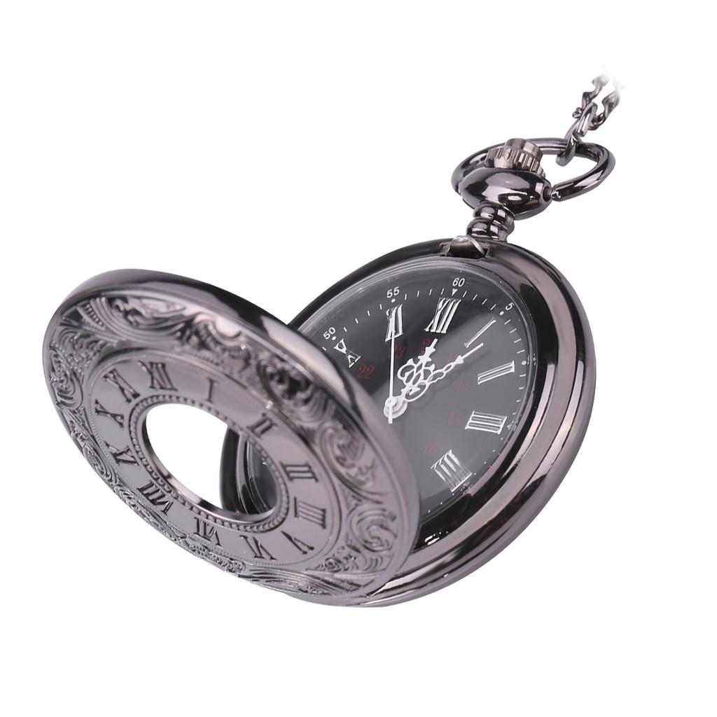 Classical Quartz Analog Alloy Pocket Watch Necklace Pendant with Chain