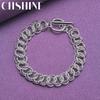 CHSHINE 925 Sterling Silver Multi Ring Chain Bracelet For Women Wedding Party Fashion Charm Jewelry