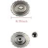 Ретро Овальный Цветочная Текстура Декоративная Заклепка Металл Серебро Резьба Круглая Форма Кончо Отливки Винтовая Застежка Пуговицы Мода Изысканная Индивидуальность DIY Кожа
