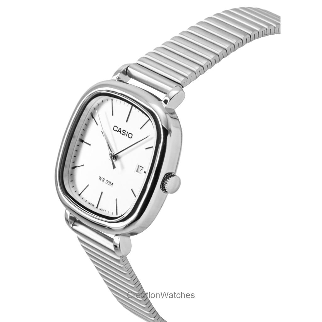 Casio Стандартные аналоговые женские часы из нержавеющей стали с серебристым циферблатом, кварцевые, LTP-B166D-7AV