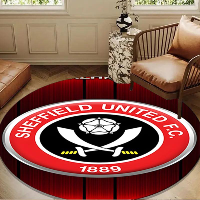 She-ffield Fc Crest Round mat Home Decor, Chair rug For livingroom,Bedroom, doormat home decor Birthday Gift Christmas Gifts