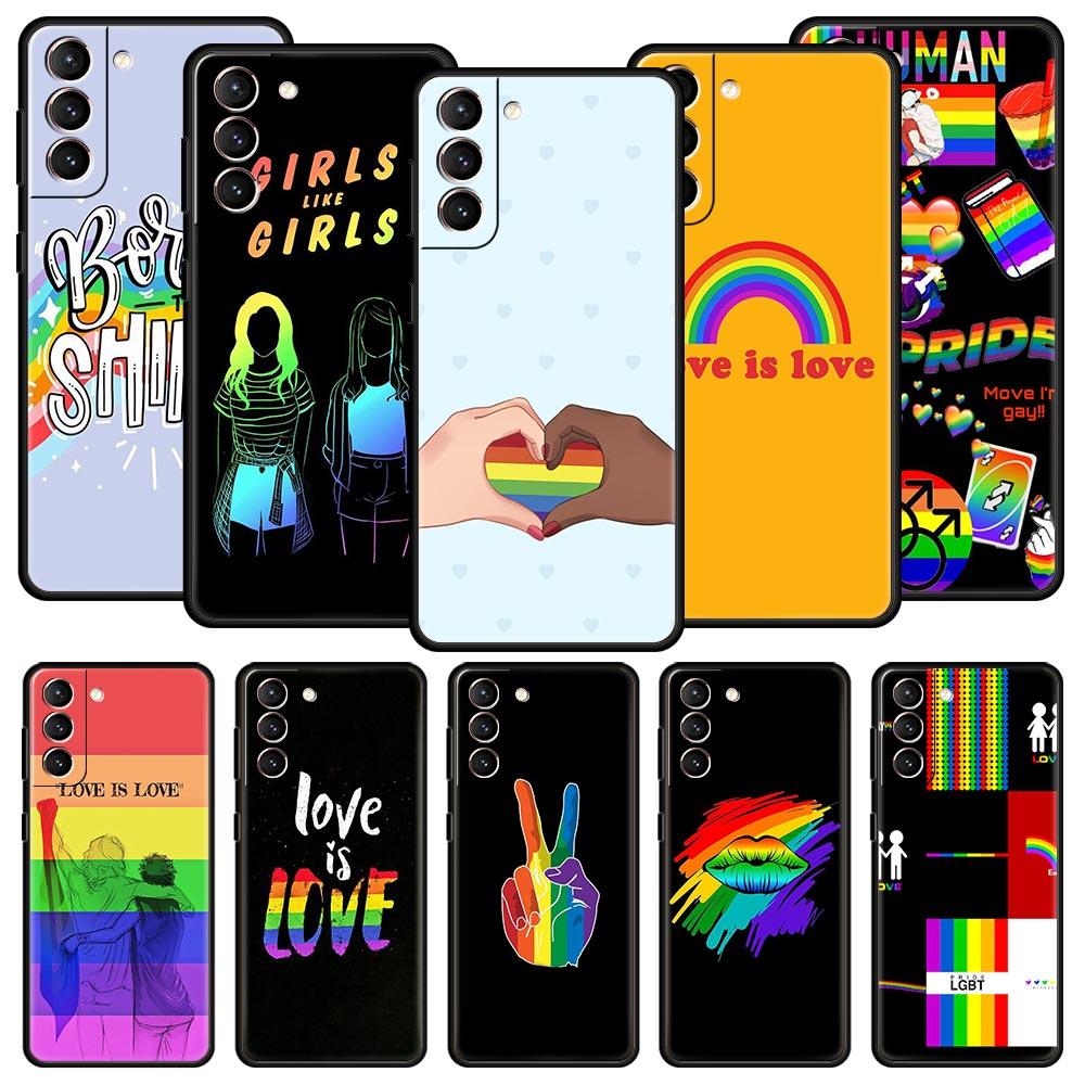 Gay Lesbian Rainbow Pride Phone Case Cover for Samsung Galaxy S25 S24 S23 S22 S20 S21 FE Ultra S25 Edge S10 Plus Soft TPU Shell