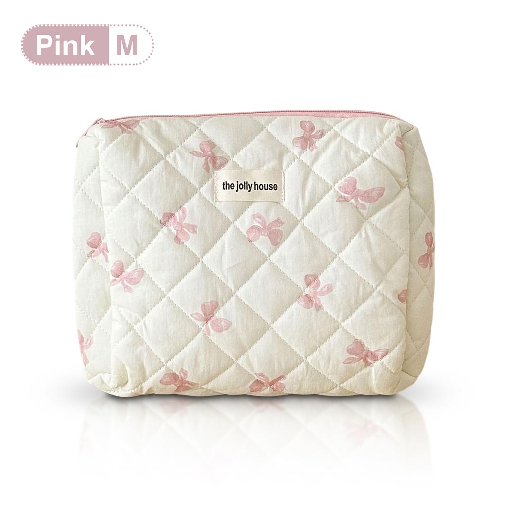 Косметичка с бантом Kawaii Большая сумка для хранения Портативная дорожная косметичка Органайзер для косметики Подарки для девочек