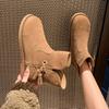 2024 Spring and Fall New Solid Color Slip-on Warm Multi-functional Comfort Naked Boots Women's Ankle Boots Light and Comfortable