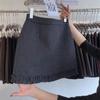 Ретро Корейская Деревянная Кружевная Шерстяная Юбка А-силуэта с Высокой Талией для Женщин - Коллекция Весна 2026
