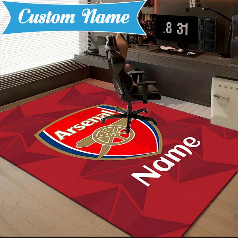 Custom Name Arse-nal Football Crest Rug Game Carpet, Floor Mat for Bedroom Living Room Entryway Rug, Home Decor Idea Gift for Christmas birthday
