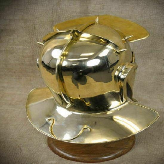 18GA Pure Brass Medieval Roman Imperial Soldier Helmet Roman Gallic Centurion