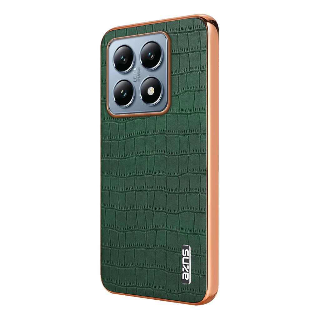AZNS For Xiaomi 14T Case Electroplating Crocodile Texture PU+TPU Phone Cover