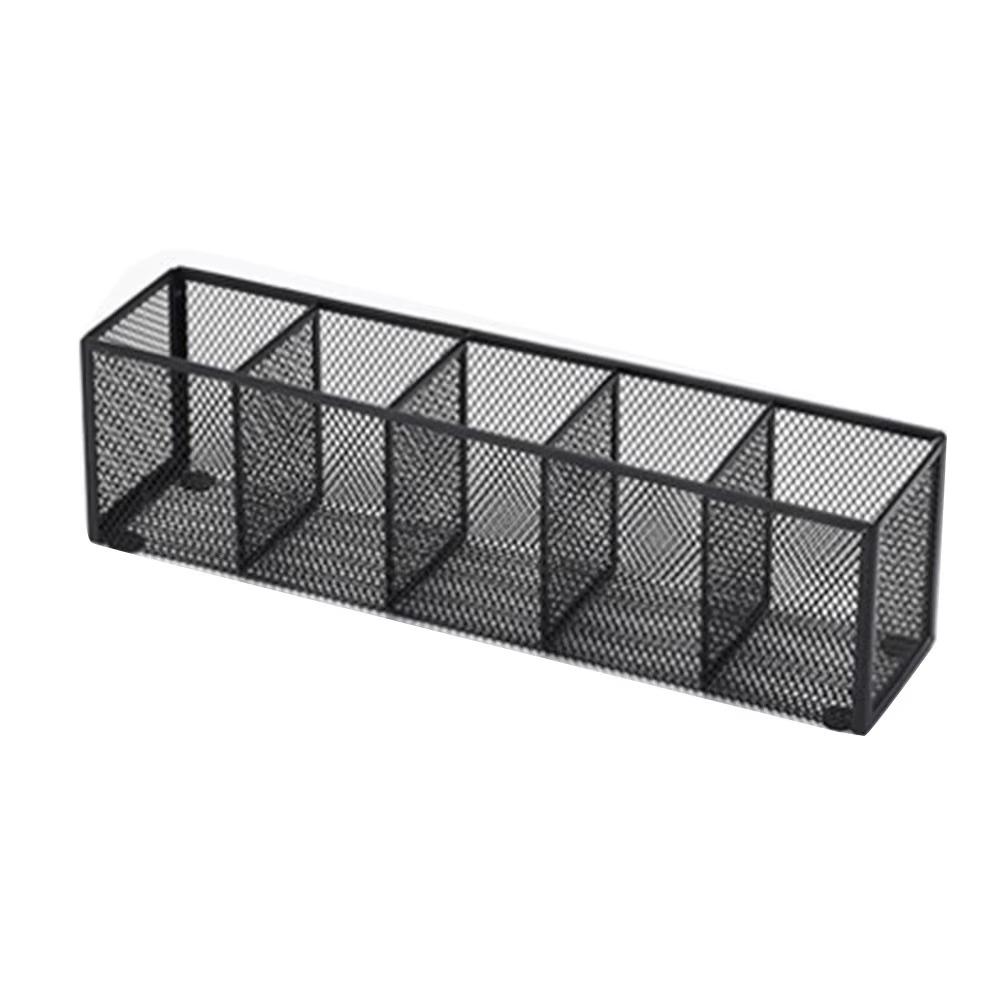 Modern Mesh Desk Organizer 3/4/5/6 Grids Pen Storage Box Multifunctional Pencil Holder Office Use