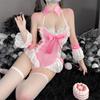 Pink Sexy Bunny Girl Cosplay Women Costume Japanese Lolita Anime Cute Open Crotch Bodysuit Uniform Roleplay Kawaii Lingerie