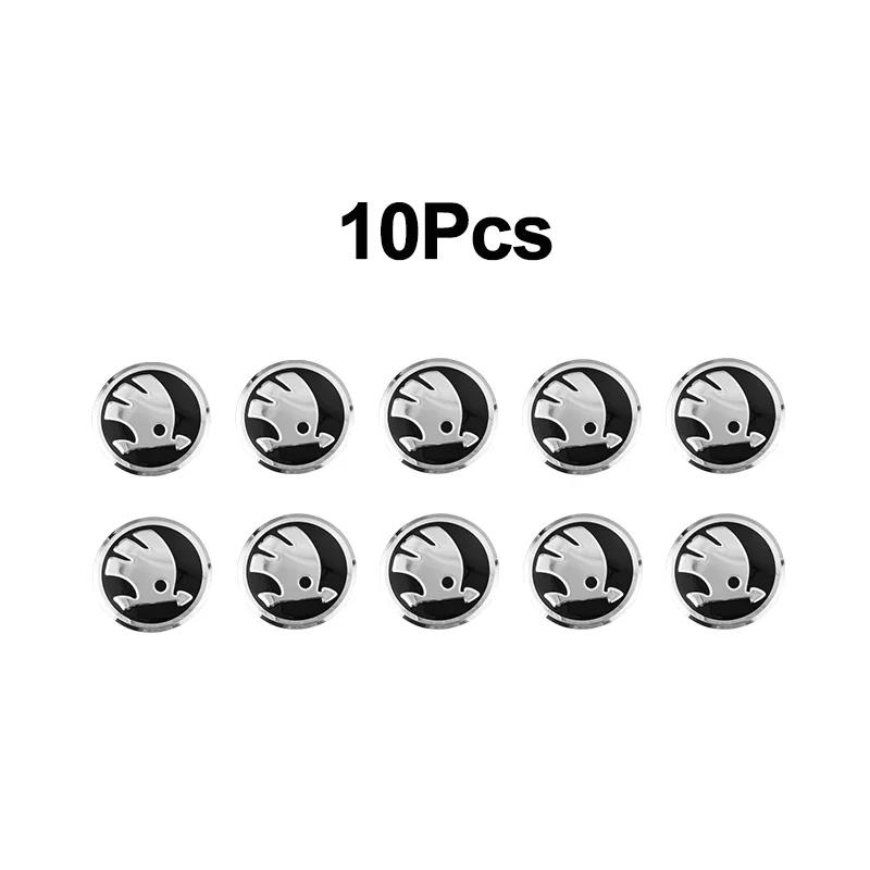 Car Sticker 2025 Hot 10mm Car Remote Key Sticker Aluminum Emblem Decal For Skoda Octavia Kodiaq Fabia Superb Rapid Kamiq Karoq D