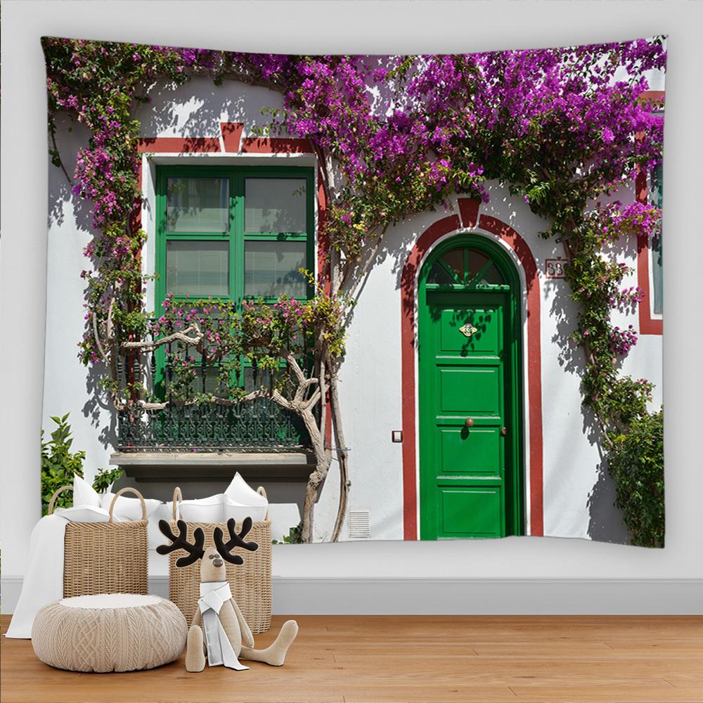 Гобелен Идиллический садовый пейзаж Гобелен Настенный декор для спальни Настенный домашний декор