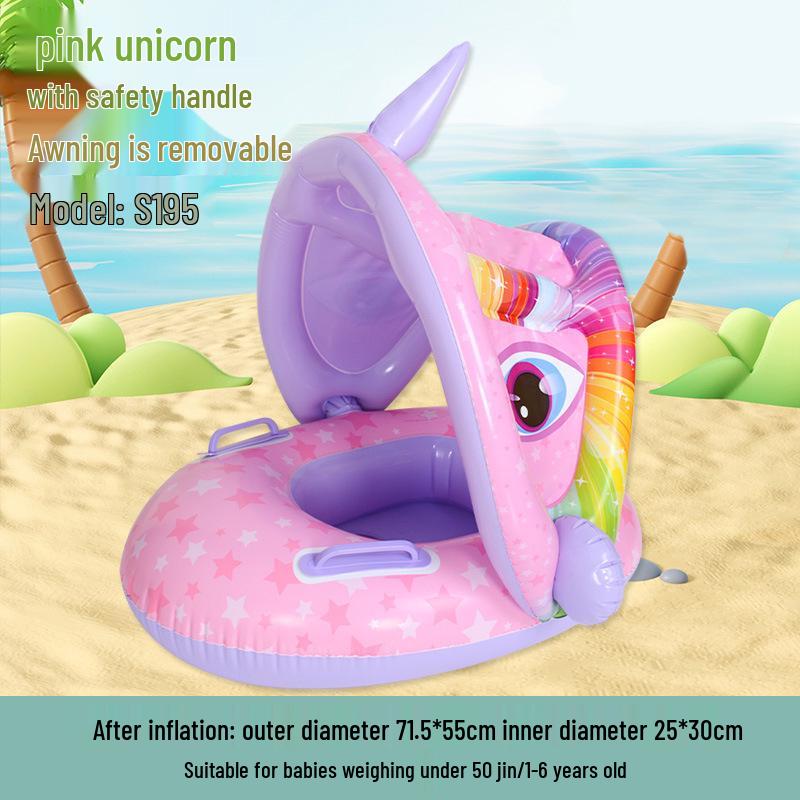 Надувной детский плавательный круг в виде самолета с рулем и клаксоном