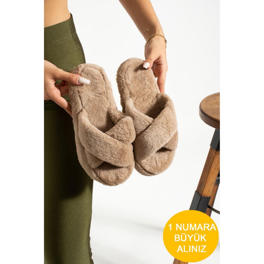 Женские домашние тапочки с пушистой крестообразной моделью, домашние тапочки для девочек, тапочки в приданое, нескользящая подошва