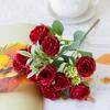 Artificial Rose Flower Branch with Stem Realistic Reusable Wedding Party Bridal Bouquet Floral Arrangement Faux