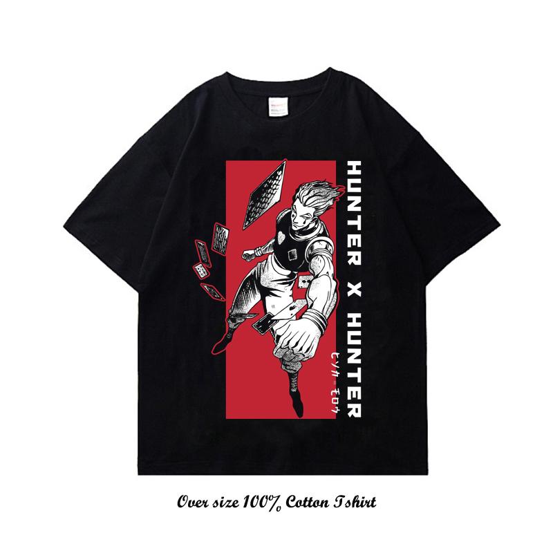 Японское аниме Hunter X Hunter футболка с графическим принтом винтажная больших размеров хлопковая футболка с круглым вырезом и коротким рукавом женская мужская