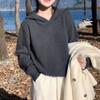 Solid Color Pullover Sweater Autumn and Winter Hooded Sweater Pullover Jacket for Women