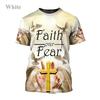 Summer Round Neck 3D Jesus Pattern Print Top Fashionable Casual Short Sleeved Men's T-shirts