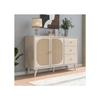 Buffet de rangement - MUVOE - Beige - Largeur 120 cm - Portes et tiroirs - Design moderne