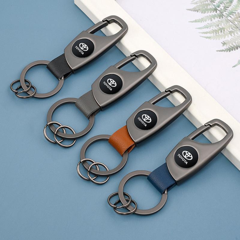 Car Logo KeyChain Keyring Key Holder for Toyota Corolla Prius Land Cruiser Rav4 Yaris Hilux CHR Camry Highlander Prado Accessory