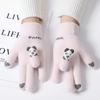 Half-finger Flip Gloves Winter Wool Knitted Gloves Touch Screen Thickened Warm and Cold-proof Student Riding Female Winter Fingers