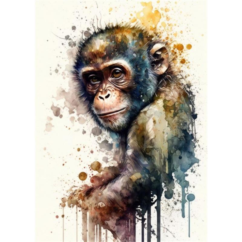 Акварельная дикая природа Холст Картина маслом Печать Постер Абстракция Ленивец Осьминог Фламинго Птица Французский бульдог Собака Постер Домашнее настенное искусство