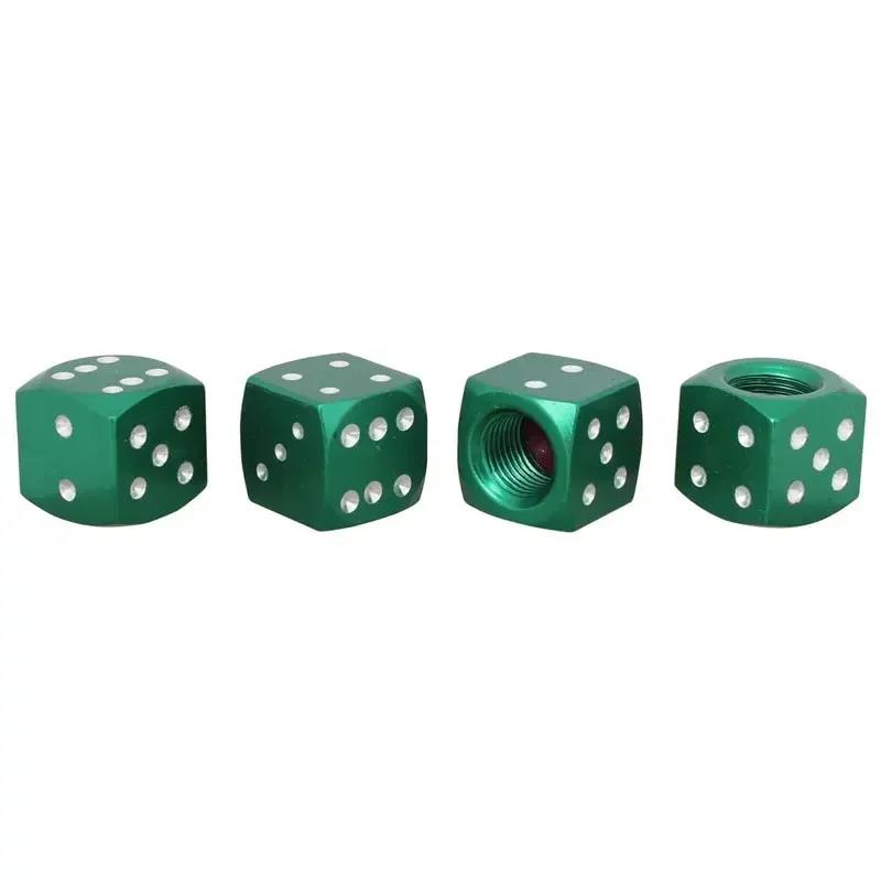 4Pcs/Lot Aluminum Alloy Car-styling AUTO Dice Dust Valve Caps Car Motorcycles Electric Cars Tire Valve Dust Cap Valve Stems 1