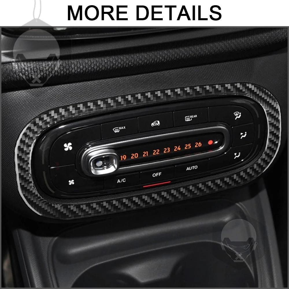 For Benz Smart 453 Fortwo 2016-2024 Carbon Fiber Air Conditioner Control Switch Frame Adjustment Trim Cover Decoration Sticker