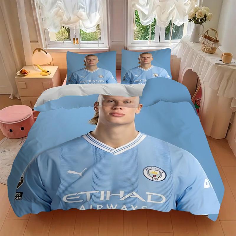 Manchester City Player Print 3Pcs Bedding Setduvet Cover With 2 Bedropillowcase Home Birthday Gift