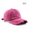 Hat Women's Spring and Summer Washed Ripped Denim Solid Color Light Board Cap Outdoor Men's Travel Sunscreen Shade Baseball Cap