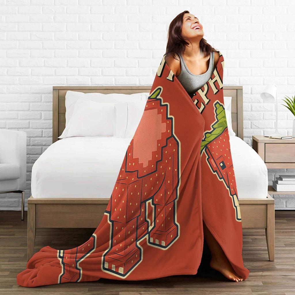 Strawberry Elephant Funny Italian Brainrot Gaming Meme Blankets Quality Super Soft Bedding Throws Winter Picnic Couch Bed