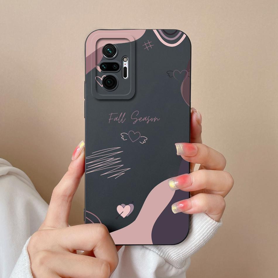 Чехлы для Redmi Note 10 Pro Max Сердце Жидкий Силикон Защита Камеры Задняя Крышка Для Xiaomi Redmi Note 10Pro Max Fundas