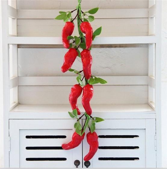 Fruit And Vegetable Decorative String Set For Restaurant Wall Decor With Colorful Artificial Veggies And Fruits