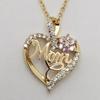 Love Pendant Mom Flower Zircon Heart Collarbone Chain, Necklace