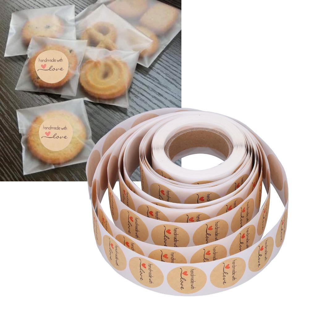 Round Shape Round Label Stickers Kraft Material Seal Labels Kraft Paper Stickers Envelope Sealing