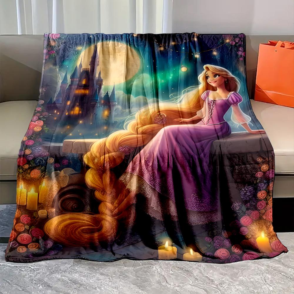 6 Sizes Beautiful Princess R-Rapunzel Print Blanket Bedroom Living Room Sofa Study Children's Room Decor Blanket Holiday Gifts