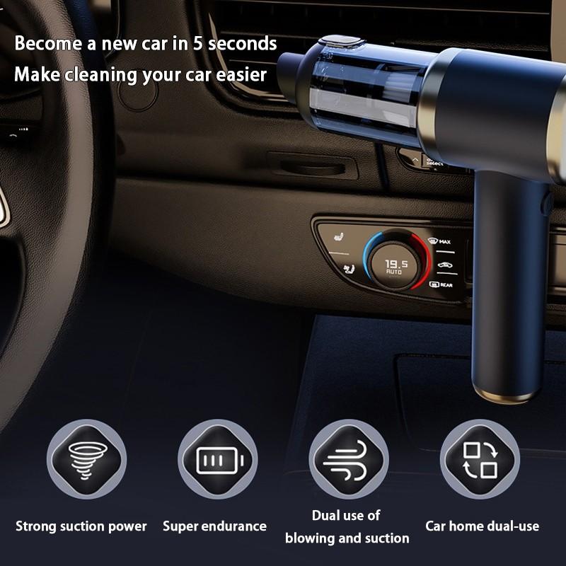 Small Portable Car Dust Blower Rechargeable Suction Blowing Dual-Use Gun Cordless Handheld Vacuum Cleaner