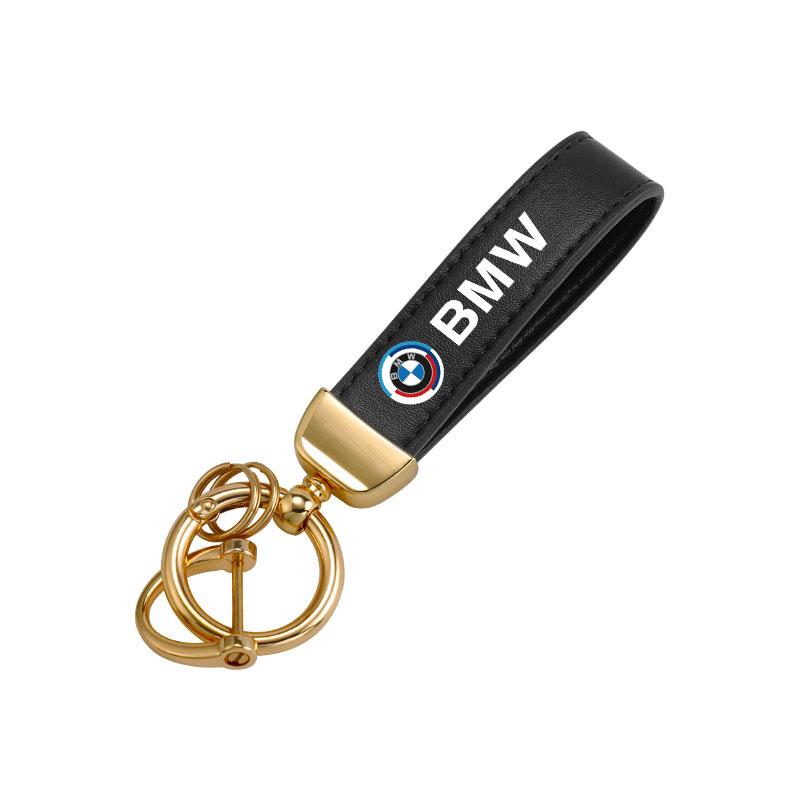 Leather Keychain Zinc Alloy Car Key Chain Ring Pendant Key Holder For BMW G01 G02 F22 F23 E46 E93 E39 G26 F01 F02 F06 Sticker cwsh87
