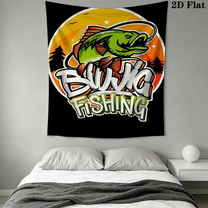 Modern fishing Pattern Home Decor Tapestry, Wall Hanging, Decorative RV Wall Cloth.ZGT0914408