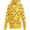 adidas Толстовка YB ID TP FZ HD Вязаное полотно Спортивный Флис с подкладкой С капюшоном Желтый Подростки ED6403