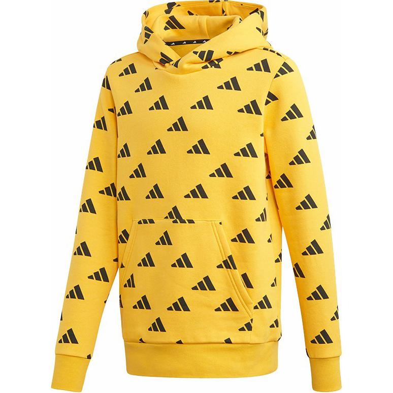 adidas Толстовка YB ID TP FZ HD Вязаное полотно Спортивный Флис с подкладкой С капюшоном Желтый Подростки ED6403