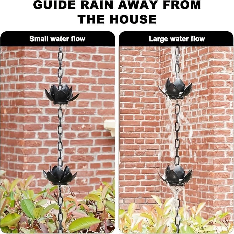 Уличная цепь-цветок дождевая цепь уличная садовая цепь украшение водосток черно-золотая цепь-лотос